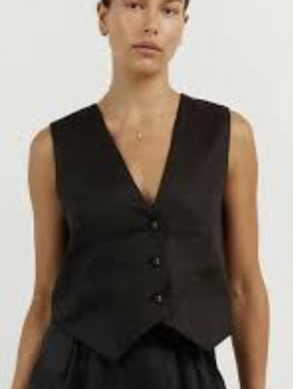 DISSH Banks Black Linen Vest Size 8